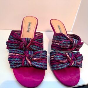 Beautiful size 11, Charles David Fuschia, green, blue, and cream colors.